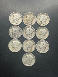 10 Mercury Dimes Miscellaneous Dates