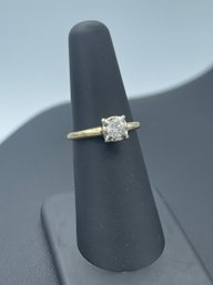 Antique & Beautiful Solitaire Diamond Engagement Ring In 14k Yellow Gold