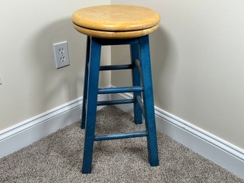 A Painted Stool With Swivel Top