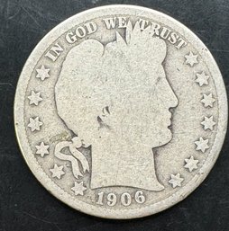 1906-D Barber Silver Half Dollar