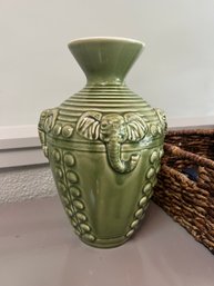 Style Eyes Baum Bros Green Elephant Vase