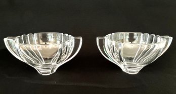 A Pair Of Elegant Swedish Crystal Serving Bowls