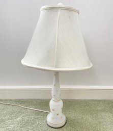 A Vintage Painted Milk Glass Lamp