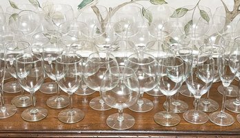 A Large Stemware Collection - Hand Blown Venetian Glass