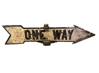 Antique Cast Iron OneWay Sign