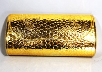 Designer Gilt Clutch Purse Alligator Design Sacks 5th Ave., Italy (crack To Mirror)