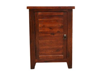 Wood Nightstand In A Rich Dark Hennessy Finish With Door