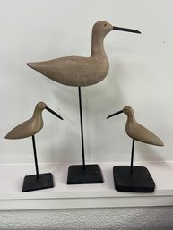 3 Standing Wood Birds