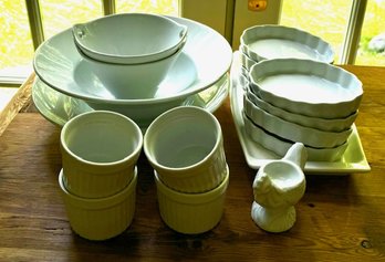 Whiteware Serving Pieces Grouping