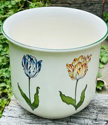 Vintage Tiffany & Co. Tulips Cachepot Flower Pot 6.75' H X 6.875 W No Issues
