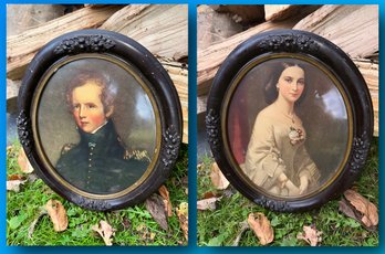 Mr And Mrs 2 Oval Antique Portraits