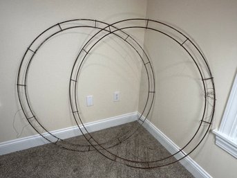Two Large Round Metal Wreath Forms