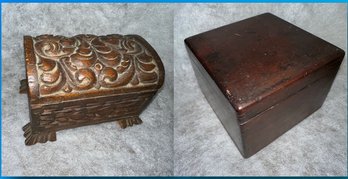 2 Nice Antique Wood Boxes