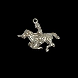 Sterling Silver Jousting Knight In Shining Armour And Horse Charm/pendant