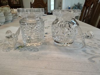 Waterford Crystal Style Jars And Server