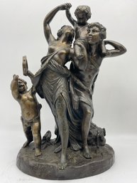 Claude Michel 'clodion' Signed French Bronze Sculpture ' Triumph Of Bacchus'. 15' Tall