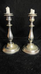 Pair Of Silverplate Candlestick Holders