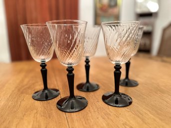 Luminarc France Twirled Aperitif Glasses With Black Stem (5)