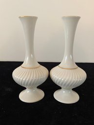 2 Piece Lenox Ribbed Bud Vase