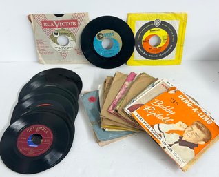 Lot 3 Of  45 RPM Records- Including Nat King Cole, Roy Orbison, Donny Osmond, & More!