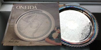 Vintage Oneida Silverplate Silver Serving Tray