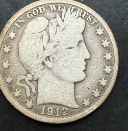 1912-D Barber Silver Half Dollar