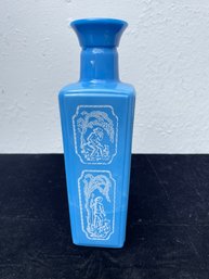 Vintage Glass Jim Beam Shepherd Dog Blue Slag  Liquor Bottle