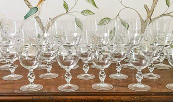 A Large Twisted Stemware Assortment, Possibly Villeroy & Boch