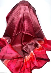 Fine VERA Silk Scarf Burgundy Ground Square Design