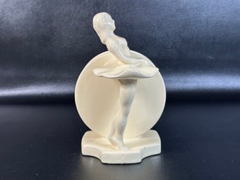 Vintage Art Deco Ballerina Vase, Attributed To Haeger, In White Ceramic