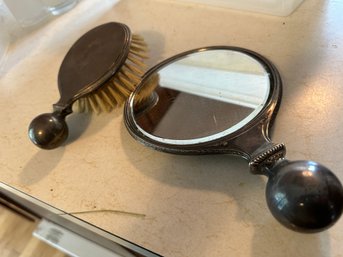 Antique Sterling Mirror And Brush