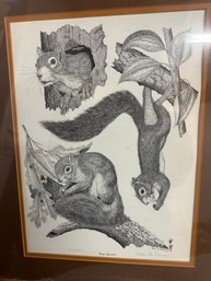 Signed And Numbered 1978 Alan E. Carman  Grey Squirrels #100/500