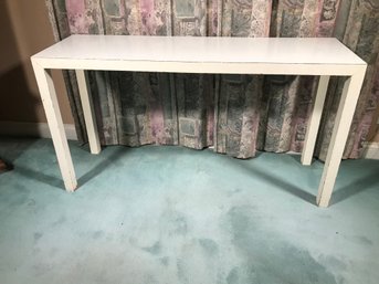 Very Nice White Parsons Table - Formica Top - Personally I Would Paint It - Nice Table 48' X 15' - NICE !