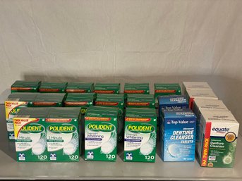 Twenty One Unopened Boxes Of Denture Cleaner