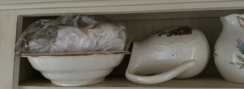 LARGE SHELF LOT OF BIG PORCELAIN PIECES