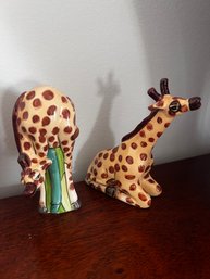 Ceramic Giraffe Salt And Pepper Shakers