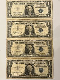 4 One Dollar Silver Certificates