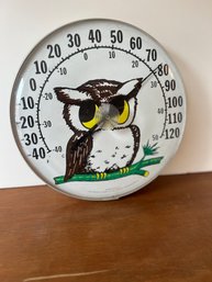 Vtg The Original Jumbo Dial Thermometer, Owl, The Ohio Thermometer Co. , 1970s  80s