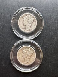 2 Mercury Dimes 1942, 1942-S