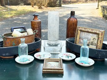 Vintage Decor In Copper And Ceramic, Antique Bottles, And More