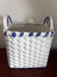 Small Ceramic Basket With Handles