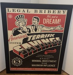 Signed And Numbered SHEPARD FAIREY Silkscreen- Titled 'America's Savings'-  NO SHIPPING