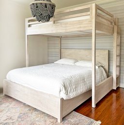 A Queen And Full Bunk Bed Unit In Bleached Oak By Restoration Hardware Baby & Child
