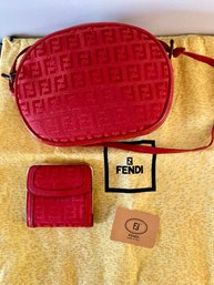 Vintage Fendi Red Crossbody & Wallet