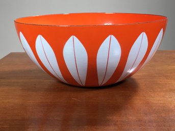 Fabulous Large Orange Cathrineholm Lotus Bowl - GREAT Color - Made In Finland - Very Nice Bowl - NICE !