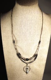 Southwestern Vintage Silver Tone Necklace Having Dreamcatcher