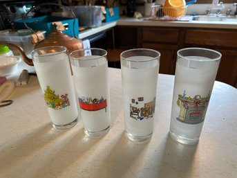 Set Of 4 Vintage Ice Tea Glasses