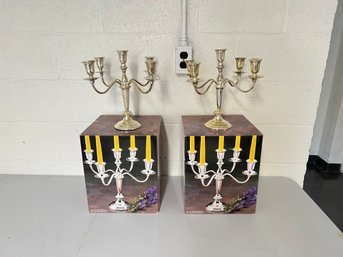 Pair Of Silverplate Candelabras With Boxes