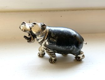 Miniature Hippo In Silver