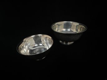 Pair Of Vintage Pewter Trophy Bowls